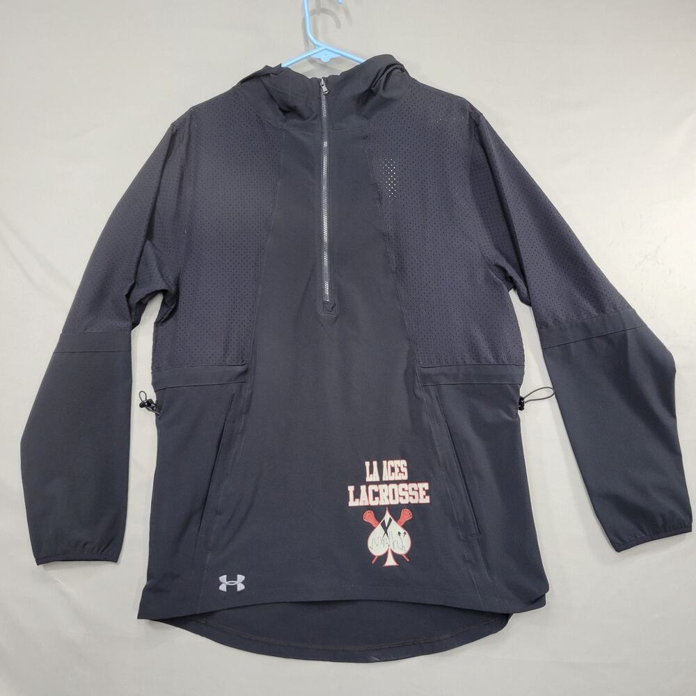 Under Armour Womens M HeatGear Quarter Zip Pullover LA Aces Lacrosse Black